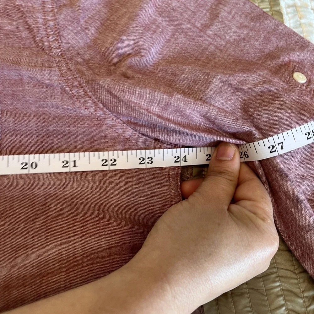 Levi s Red Chambray Shirt | Cotton Trucker, US Men s L